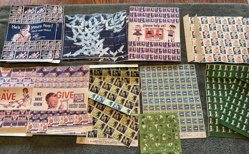 800+ Vintage 1950s-70s Easter Seals Charity Fundraiser Stickers Stamps