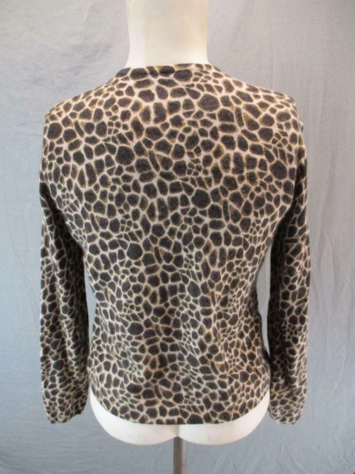 Cárdigan con botones Ann Taylor talla S para mujer marrón estampado animal lana angora 6G043 Foto 4 de 4