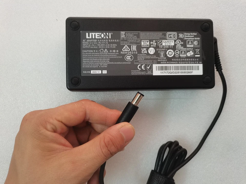 Adaptador de CA Original LITEON 20.0V 8.5A para MSI PA-1171-72 7.4mm*5.0mm Pin 170.0W Foto 2 de 4