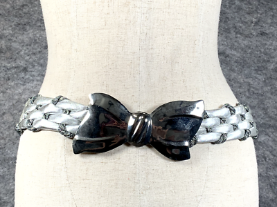 Women’s Metallic Braided Belt - Silver Tone Textured Silver Tone Braided Chain Waist Belt | eBay main image 4