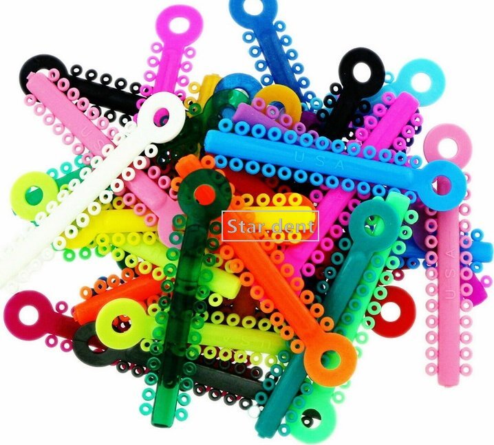 Dental Orthodontic Elastic Ligature Ties Rubber Bands Brackets Brace