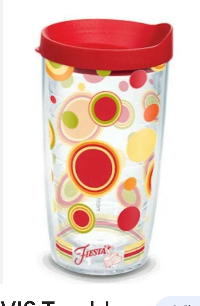 Tervis 16 oz Fiesta Sunny Dots Tumbler Mug Travel Cup w/ Lid Dishwasher Safe eBay