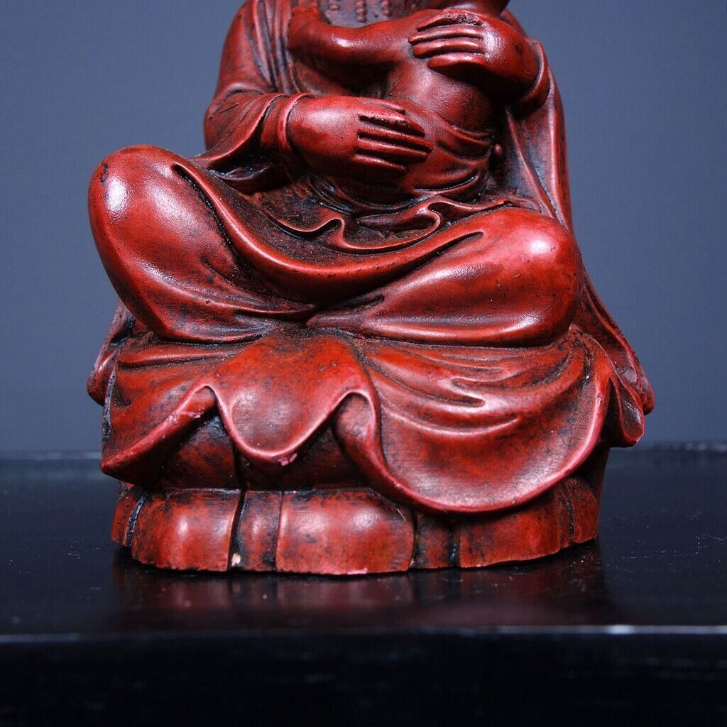 Chinese Cinnabar Handmade Exquisite Guanyin Statues 12425 | eBay