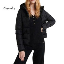 Superdry Spirits Sports Black Puffer Jacket Coat Nwt Size 8