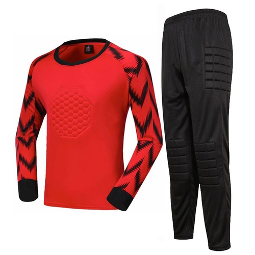 Boys Soccer Team Uniform Football Jersey Sets Goalkeeper Padded Jersey and Pants - Picture 16 of 51