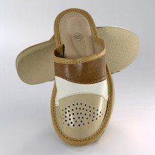 Women's genuine leather slippers Comfortable home shoes