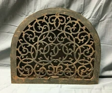 Antique Cast Iron Arch Top Rust Heat Grate 13x16 Register Vintage Old 383-22B