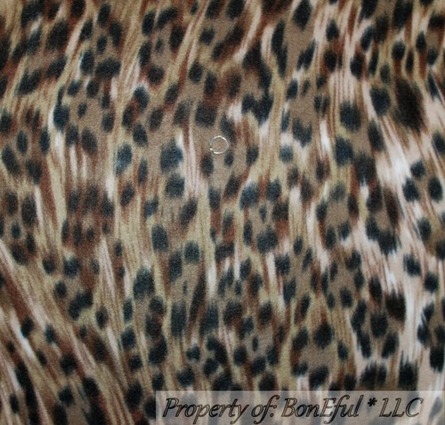 BonEful Fabric Fleece BTHY 1/2 Yd Brown Black Cheetah Leopard Skin African Print - Picture 7 of 11