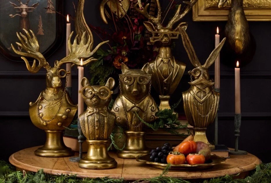 14" ELOISE THE FOX Bust CAST ALUMINUM Elegant NEW Accent Decor 75671.00 - Image 3 of 4