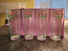 Four VINTAGE HEINEKEN GLASSES PILSNER BEER