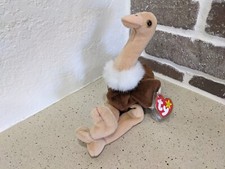 Ty Beanie Baby "Stretch" the Ostrich - Retired - w/tags and tag protector