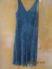 GENTLY WORN LADIES BLACK BEADED DRESSY DRESS IN A SIZE 14
