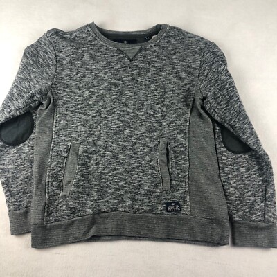 Buffalo David Bitton Sweater Mens Medium Gray Crew Neck Pockets Casual 