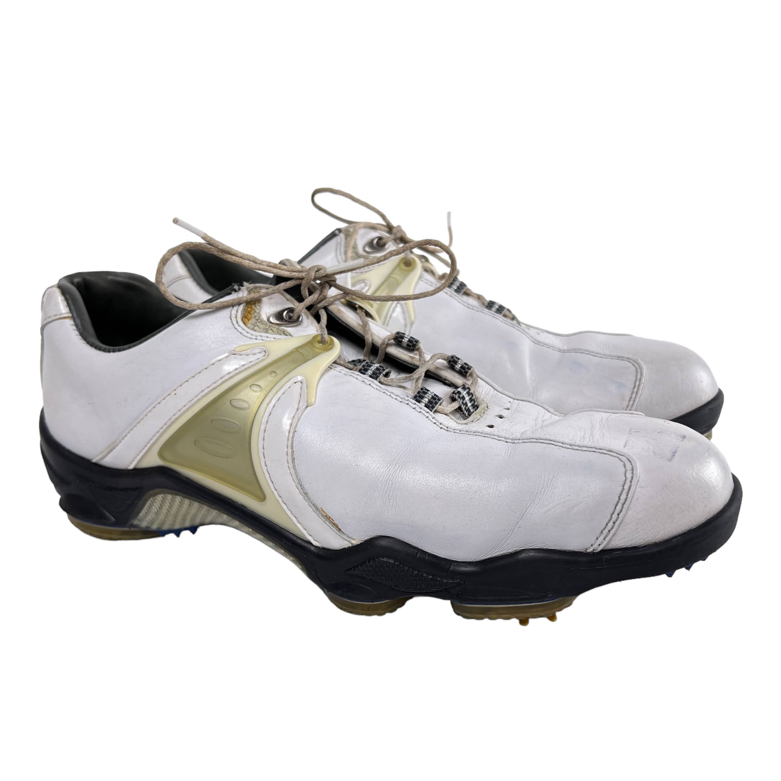 Dry Joy by Foot Joy FJ White Gold Golf Shoes Soft Spikes Style 53502