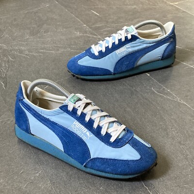 Vintage 1980s Puma Rockette UK7 Made In Taiwan OG Blue White Rare Runners