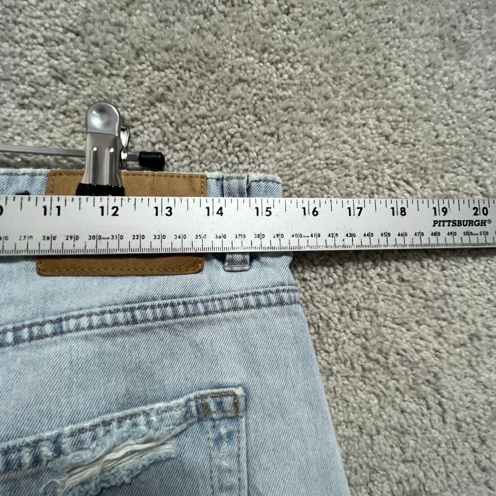 Divided H&M Jeans Women's 8 Blue Demin Mid Rise Patch Straight Leg 5-Pocket thumbnail 16