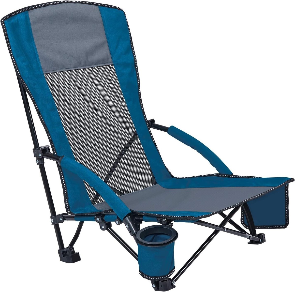 Beach Chair Low Slung Folding Camping Festival Pool Picnic