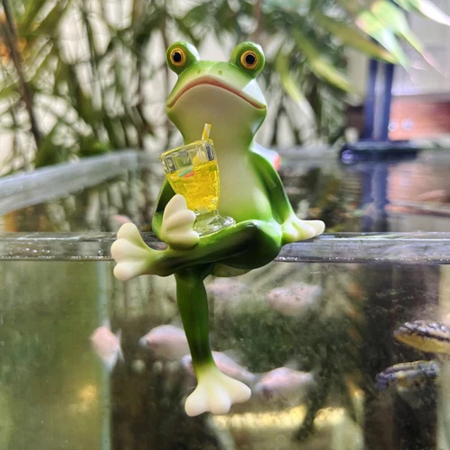 Funny Drinking Frog Statue Flower Pot Hugger Resin Hanging Frog Ornaments Decor - Bild 8 von 20