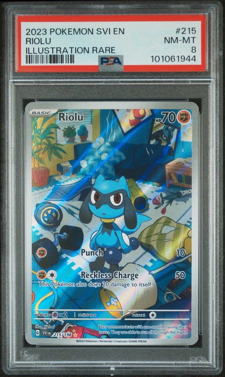 2023 Pokemon SVI EN 215/198 Riolu Illustration Rare PSA 8 NM MINT
