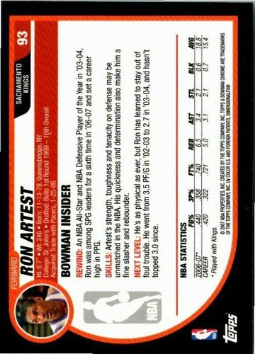 2007-08 Bowman Chrome Basketball -Pick Choose Your Cards  - Picture 101 of 117