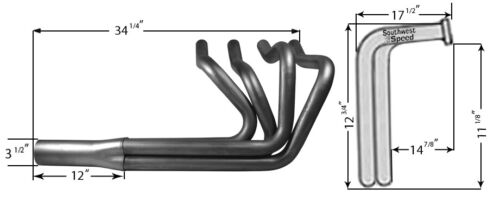 NEW SPRINT ROADSTER HEADER KIT,T-BUCKET,MODEL A,BBF 429-460 V-8,3 1/2" COLLECTOR - Picture 3 of 3