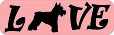 10x3 Love Schnauzer Bumper Sticker Vinyl Pet Dog Stickers Animal Vehicle Decal