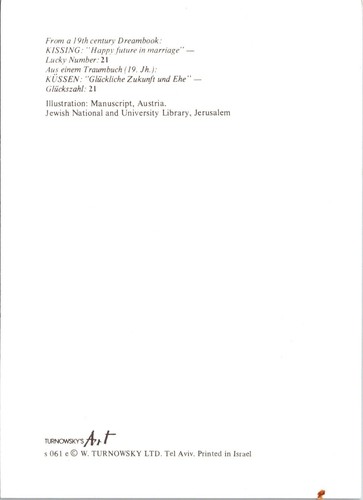 Küssende glückliche Zukunft in der Ehe 19. Jahrhundert Traumbuch Postkarte - Bild 2 von 2