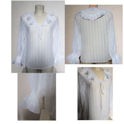 Wiya Hippie Chic Style Veil Blouse SIZE S/M White New