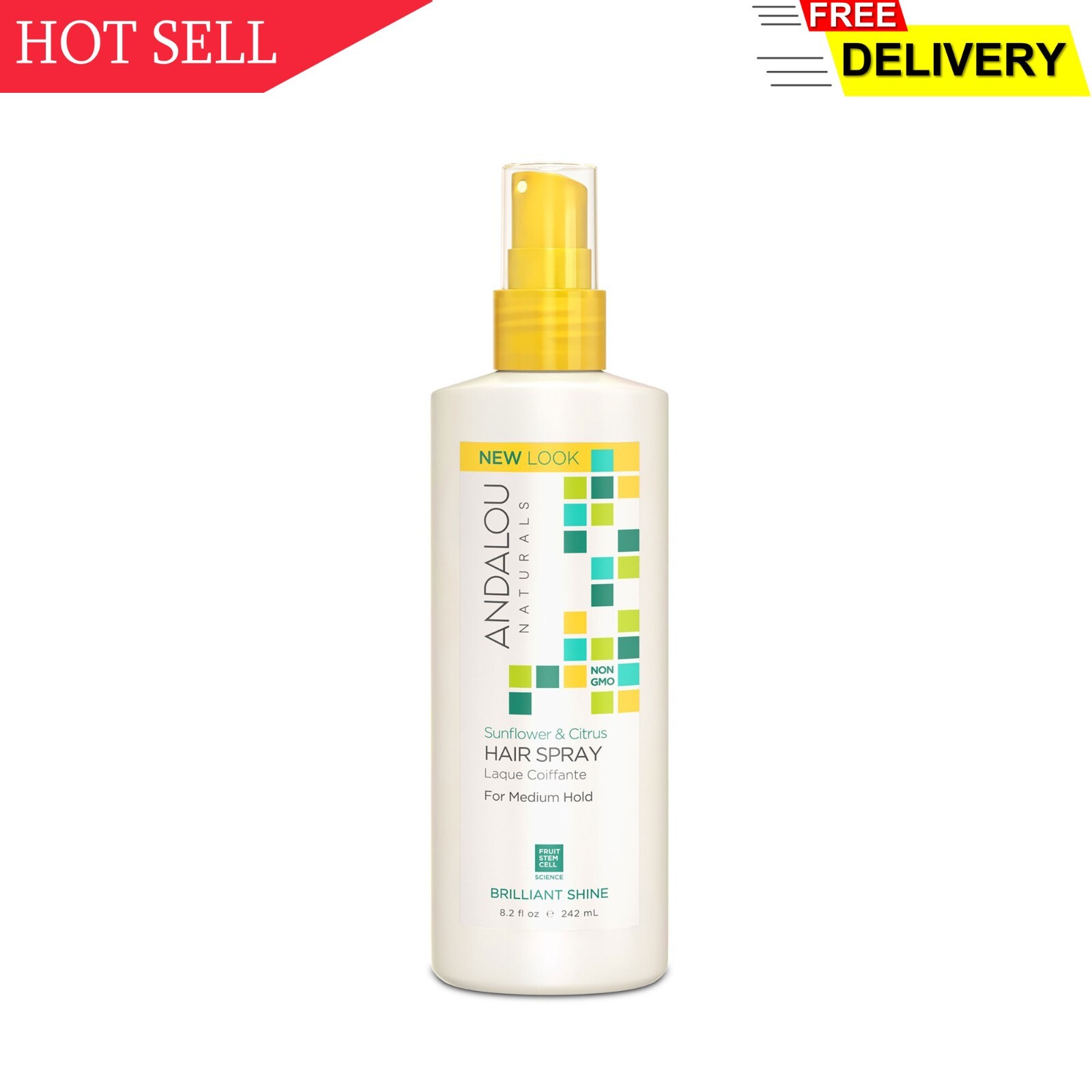 Andalou Naturals Brilliant Shine Hair Spray, Sunflower & Cit