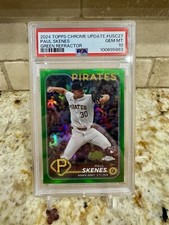 PAUL SKENES 2024 Topps Chrome Update Green Refractor #USC27 RC Rookie /99 PSA 10