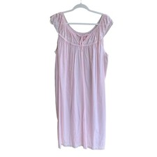 Vintage Komar Shift Nightgown Size M Pink Cottage Core Embroidered Eyelet Sweet