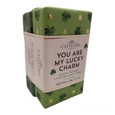#ad Set of Two Peppermint Scented Soap Bar You Are My Lucky Charm St. Patrick#x27;s Day $16.79