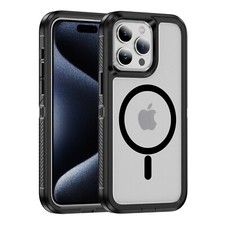 Magnetic Frosted Case For iPhone 16 Pro Max 15 14 13 12 Rugged Cover Screen Film