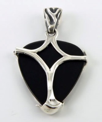 TRIBAL FLAME GUITAR PICK HOLDER 925 STERLING SILVER MENS PENDANT