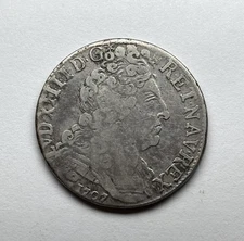 1707 France - AR 20 Sols of Louis XIV, ‘with insignia’.