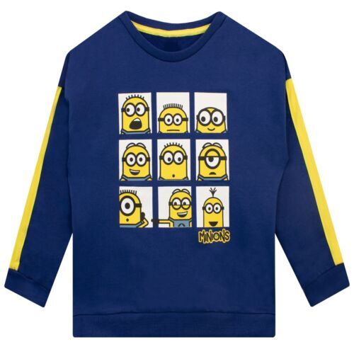 Boys' Despicable Me Minions A Lil Bit Bananas Graphic Long Sleeve Fleece Sweatshirt Natural Small