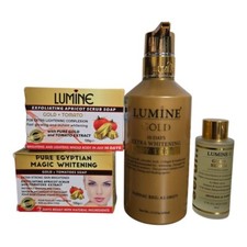 Lumine Gold Extra Brightening Body Lotion 400ml, Gold Tomato Soap, Gold Serum