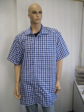 OLYMP Luxor Herren Hemd Comfort Fit Kurzarm Blau/weiß Baumwolle Logo 49 NEU