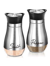 Pack of 2 Salt And Pepper Shakers Pots Dispensers Cruet Jars Set UK.