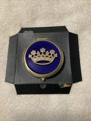 Monet Jewelry Crown Compact Mirror Gold Tone l Gems