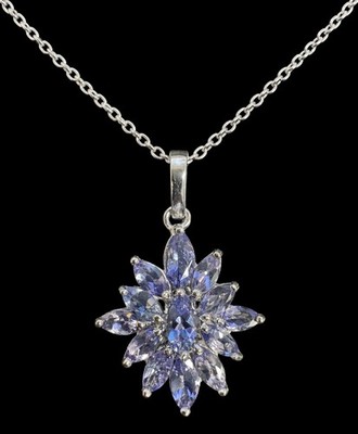 .925 Sterlingsilber Stauer Tansanit 18'' Halskette, 4,3 Gramm, KOSTENLOSER VERSAND