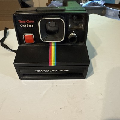 Vintage Polaroid Time Zero One Step Instant Land Camera With Strap!Rainbow!