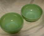 2 Fire King JADEITE Oven Ware 5" Chili Soup Cereal Bowls Vintage Kitchen