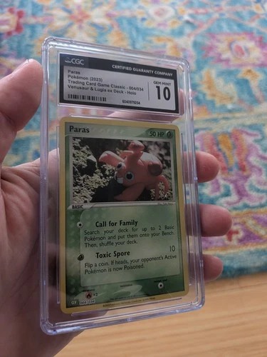 CGC 10 GEM MINT Paras 004/034 Venusaur & Lugia ex Deck Yuka Morii Pokemon Holo