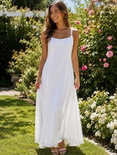 Lulus Women’s 1X White Crepe Sleeveless Wedding Bridal Maxi Dress