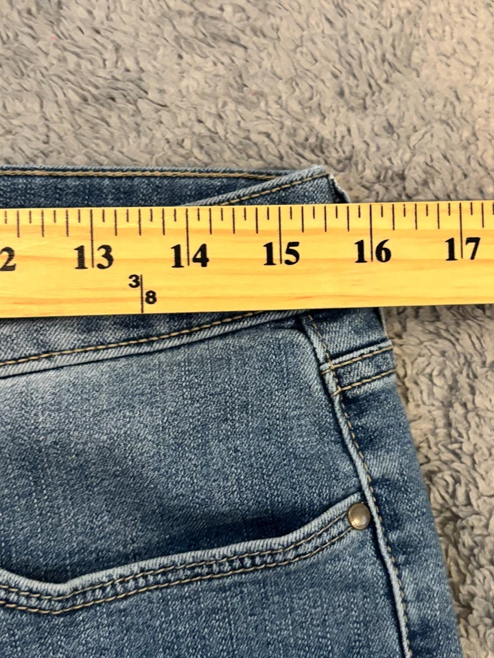 Pantalones de mezclilla Charter Club para mujer 10 Bristol capri azules elásticos cremallera mosca Foto 3 de 4