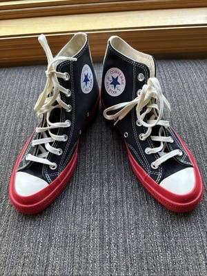 CDG Play X Converse Red Sole Black High Top Chuck Taylor 70 Sneakers