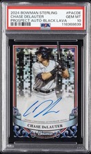 2024 BOWMAN STERLING PROSPECT AUTOS BLACK LAVA #PACDE CHASE DELAUTER 7/10 PSA 10