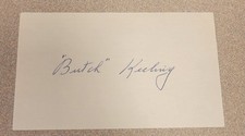BUTCH KEELING SIGNED 3x5 INDEX CARD NHL AUTOGRAPH MAPLE LEAFS RANGERS D1984 AUTO