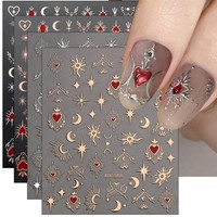 Nagelsticker Mond Stern 9 Blatt Selbstklebend Dekoration Nageldesign